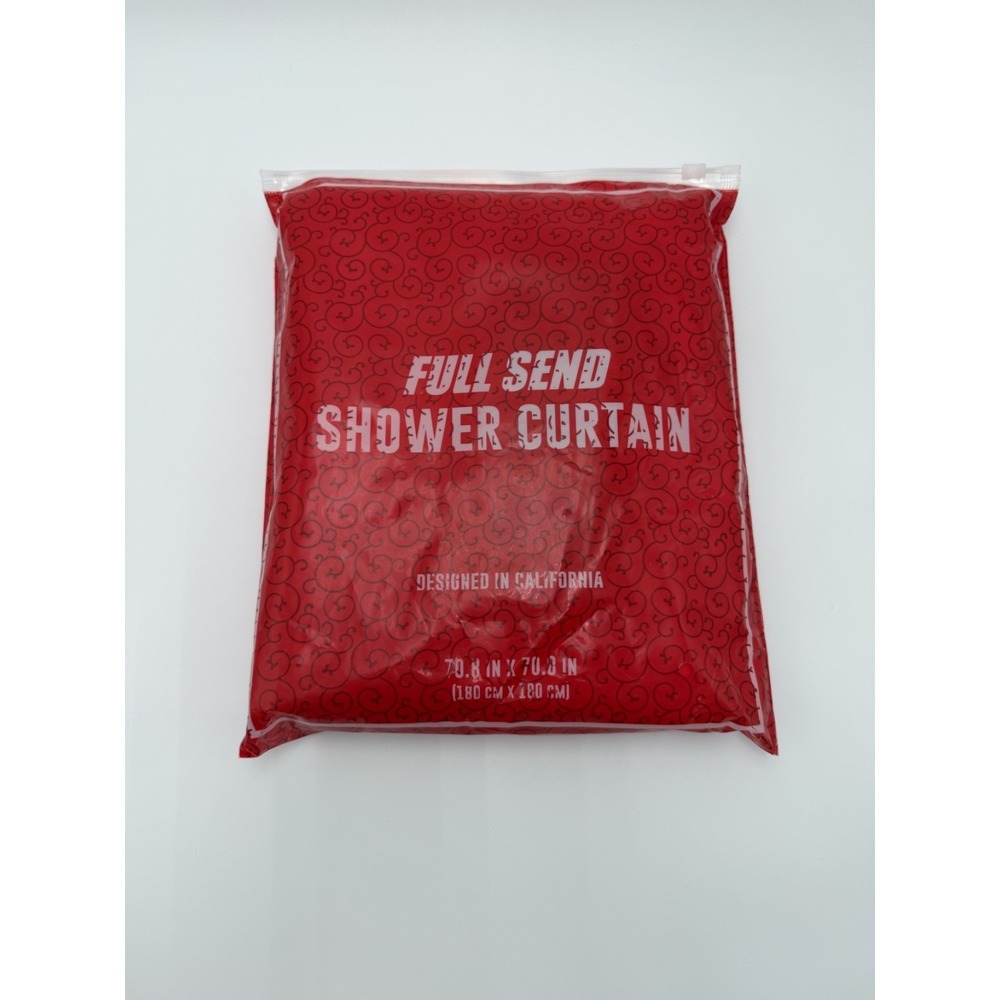NEW Full Send Red W White Logo Shower Curtain  70.8"‎ x 70.8" (180 cm x 180cm)
